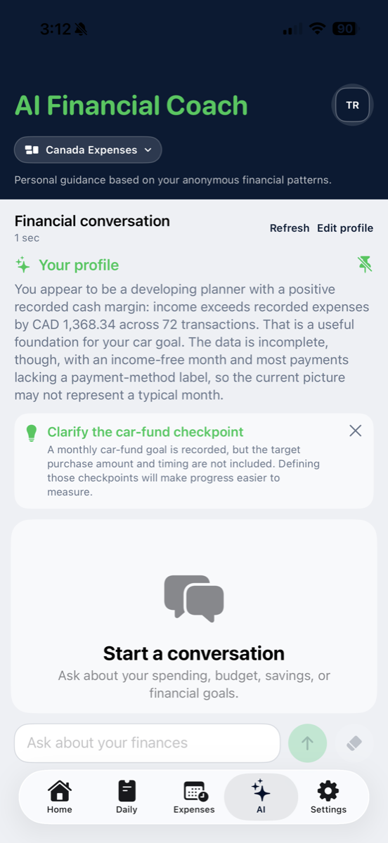 AI Financial Coach in My Expenses